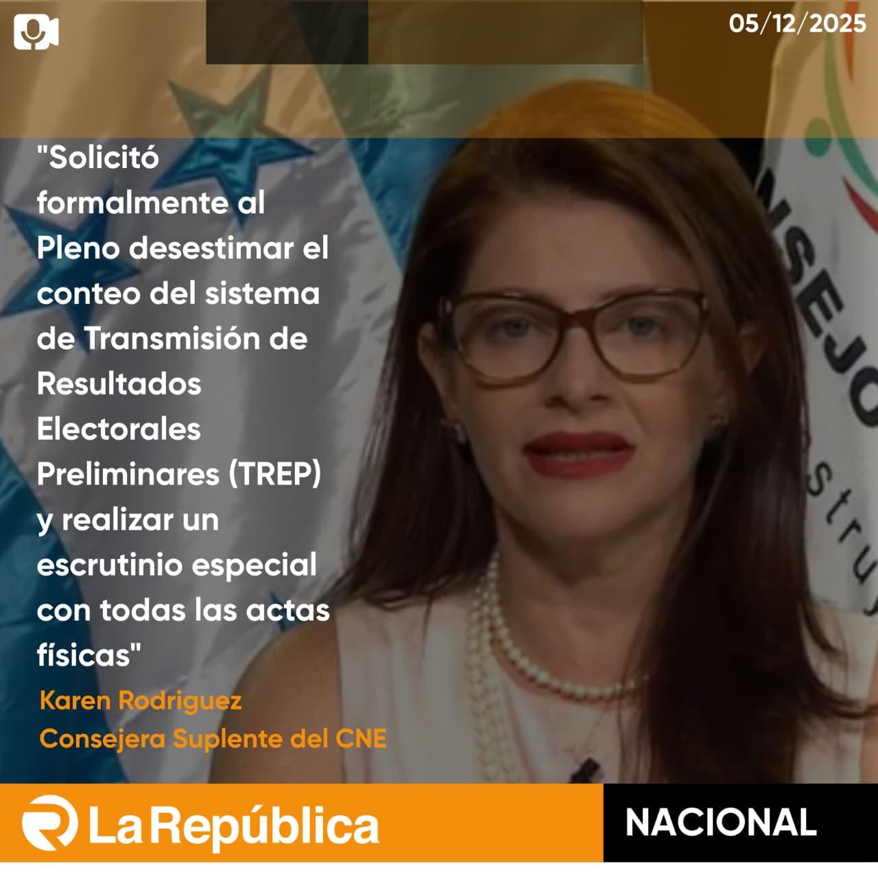 La consejera suplente del CNE, Karen Rodríguez, solicitó formalmente al Pleno desestimar el conteo del sistema de Transmisión de Resultados  - Cover Image